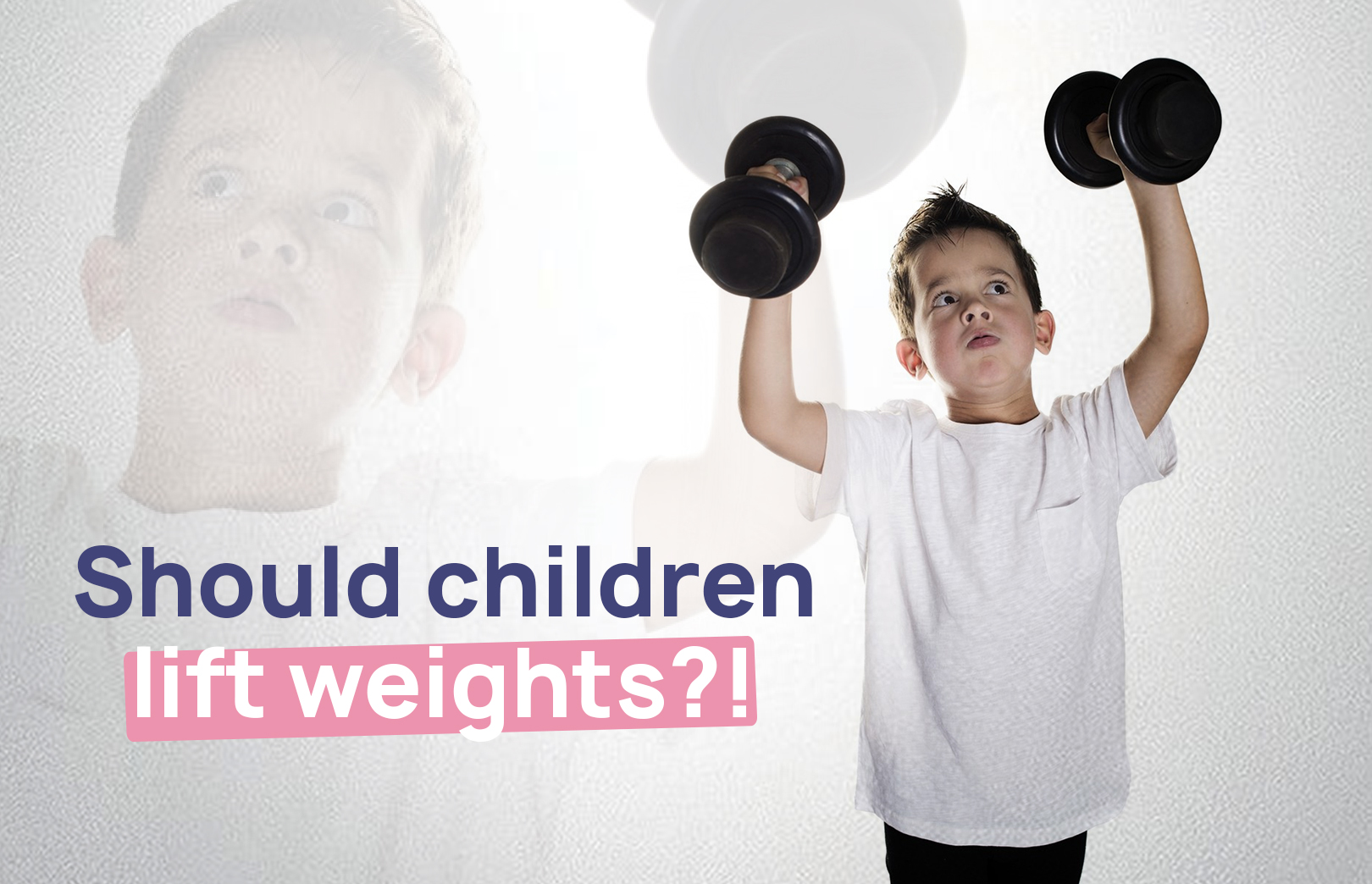 children lift weights